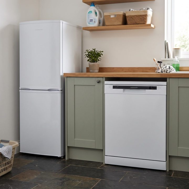 60cm Freestanding Dishwasher & 142L 50/50 Fridge Freezer - White - Everyday use and access variation 2
