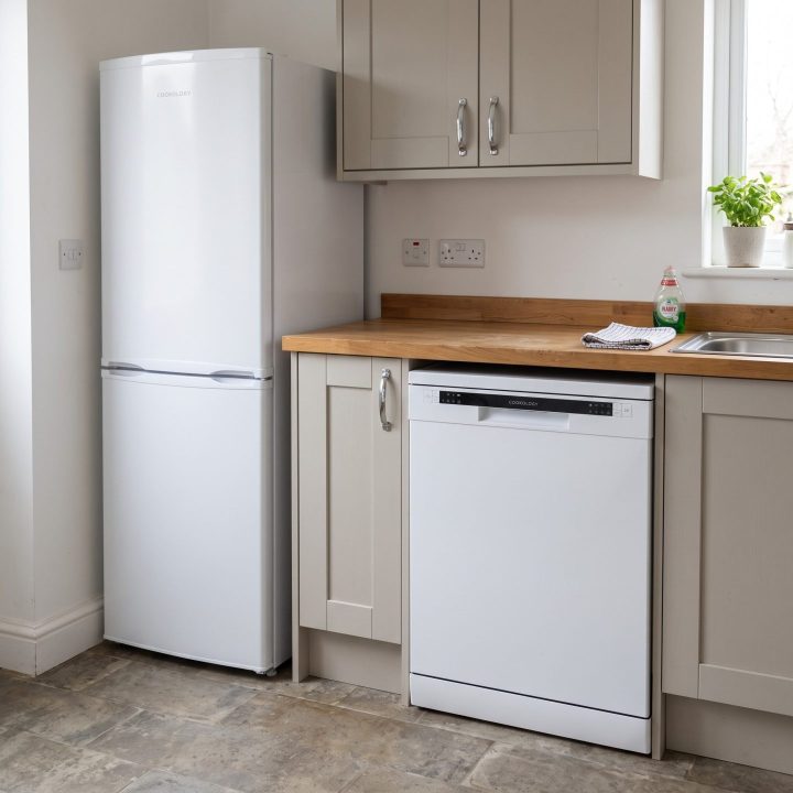 60cm Freestanding Dishwasher & 142L 50/50 Fridge Freezer - White - Product hero variation 2