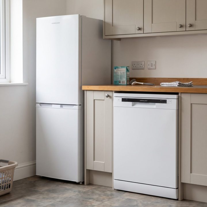 60cm Freestanding Dishwasher & 247L 50/50 Fridge Freezer - White - Product hero variation 2