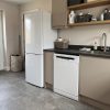 60cm Freestanding Dishwasher & 247L 50/50 Fridge Freezer - White - Scale and room context