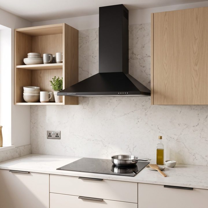 70cm Chimney Cooker Hood A Energy Rated - Black - Everyday use and access