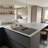 80cm 4-Zone Venting Induction Hob with Integrated Extractor Matt Finish - Scale and room context
