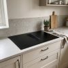 80cm 4-Zone Venting Induction Hob with Integrated Extractor Matt Finish - Verified design detail