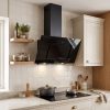 80cm Angled Chimney Cooker Hood A++ Energy Rated - Black - Product hero