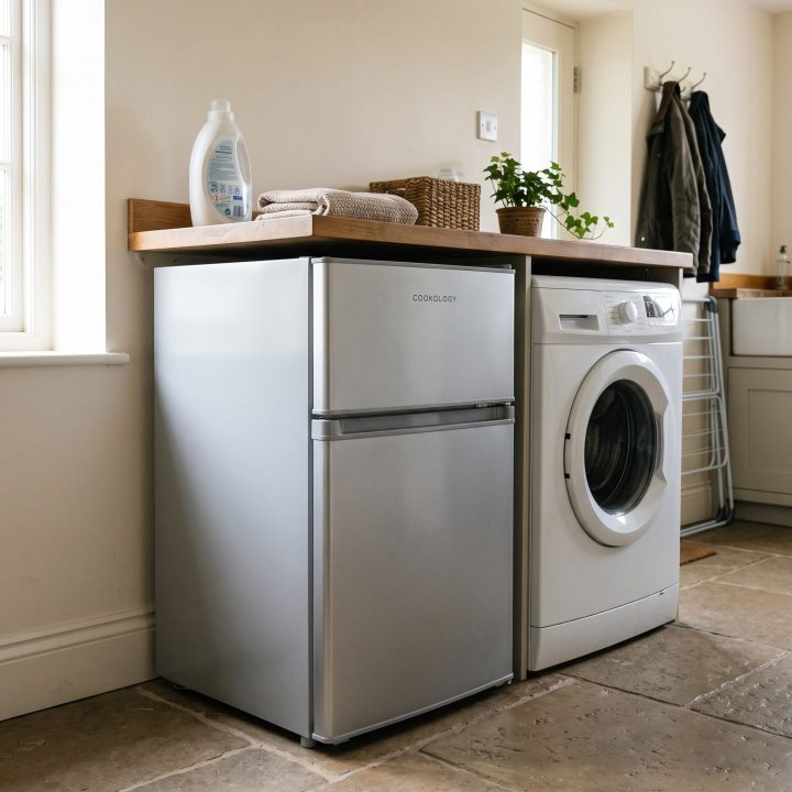 87L Freestanding Under Counter Fridge Freezer 70/30 - Silver - Product hero