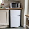 87L Under Counter Fridge Freezer 70/30 & 20L Table Top Microwave - White - Verified design detail