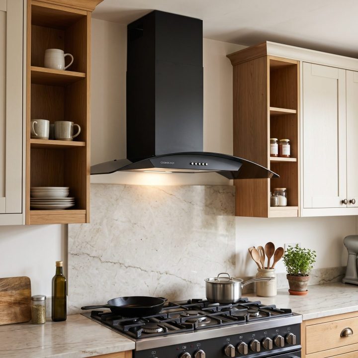 90cm Chimney Cooker Hood A Energy Rated - Black - Product hero