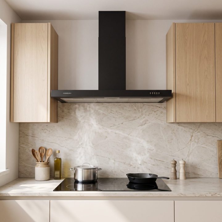 90cm Chimney Cooker Hood A Energy Rated - Black - Everyday use and access