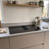 Cookology 90cm Induction Hob with Downdraft Cooker Hood - Scale and room context
