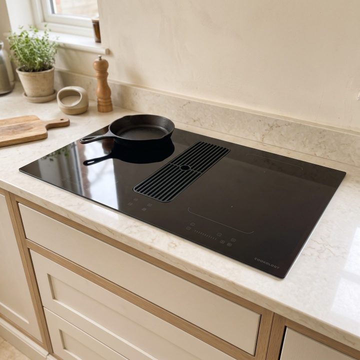 Cookology 90cm Induction Hob with Downdraft Cooker Hood - Verified design detail