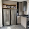 Upright Fridge & Freezer Pack - 143cm High - Side-by-Side - Inox - Stainless Steel - Scale and room context