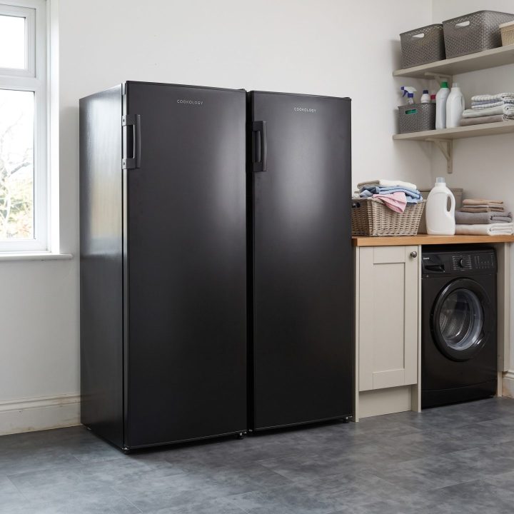 Upright Tall Freestanding Fridge & Freezer Pack - Side-by-Side - Black - Product hero variation 2